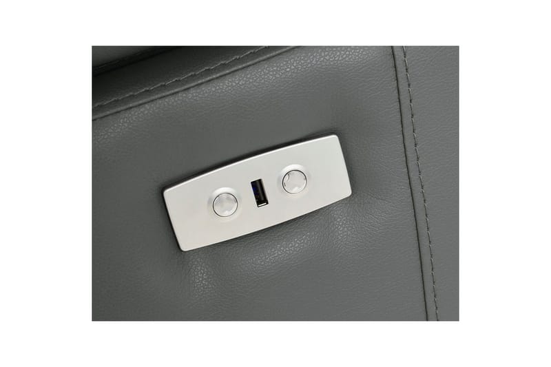 Hörnsoffa 3-sits Rayland Grå, PU, Höger elektrisk vilstol - Grå, PU, Höger elektrisk vilstol - Möbler - Soffa - Biosoffa & reclinersoffa