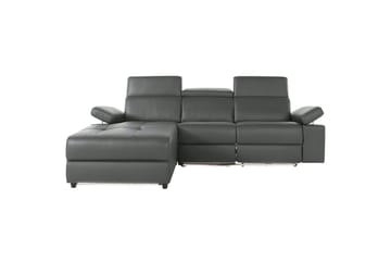 Hörnsoffa 3-sits Rayland Grå, PU, Vänster Elektrisk Fåtölj - Grå, PU, Vänster Elektrisk Fåtölj - Möbler - Soffa - Biosoffa & reclinersoffa