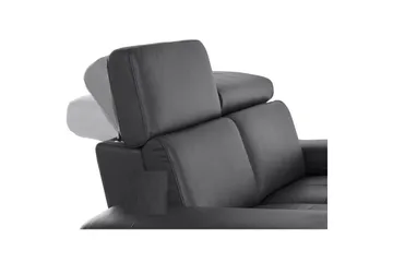 Hörnsoffa 3-sits Rayland Svart, Läder/PU, Höger manuell vilstol - Svart, Läder/PU, Höger manuell vilstol - Möbler - Soffa - Biosoffa & reclinersoffa