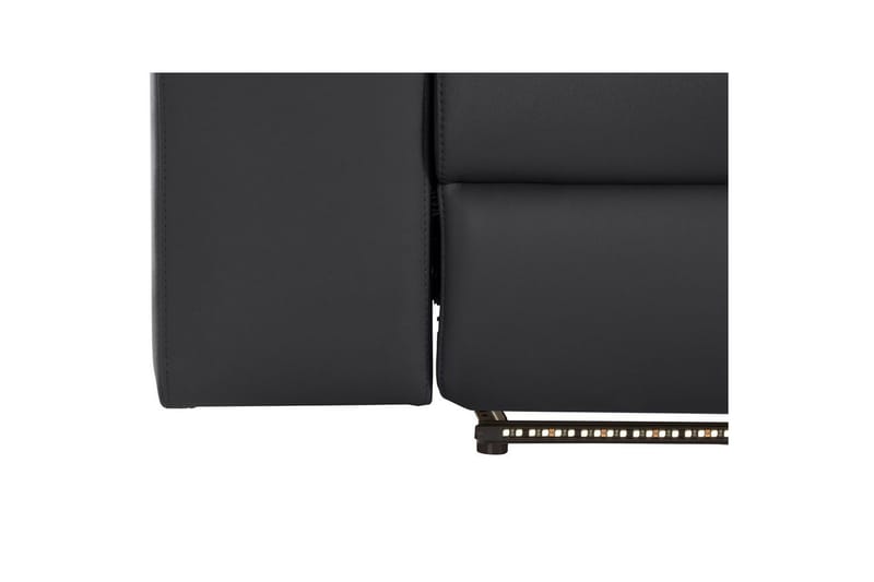 Hörnsoffa 3-sits Rayland Svart, Läder/PU, Höger manuell vilstol - Svart, Läder/PU, Höger manuell vilstol - Möbler - Soffa - Biosoffa & reclinersoffa