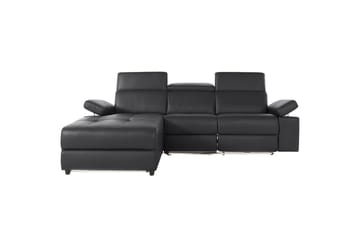 Hörnsoffa 3-sits Rayland Svart, Läder/PU, Vänster Elektrisk Fåtölj - Svart, Läder/PU, Vänster Elektrisk Fåtölj - Möbler - Soffa - Biosoffa & reclinersoffa