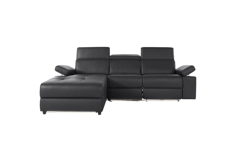 Hörnsoffa 3-sits Rayland Svart, Läder/PU, Vänster Elektrisk Fåtölj - Svart, Läder/PU, Vänster Elektrisk Fåtölj - Möbler - Soffa - Biosoffa & reclinersoffa