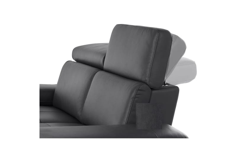 Hörnsoffa 3-sits Rayland Svart, Läder/PU, Vänster Elektrisk Fåtölj - Svart, Läder/PU, Vänster Elektrisk Fåtölj - Möbler - Soffa - Biosoffa & reclinersoffa