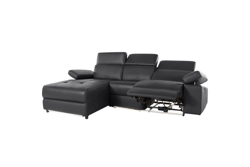 Hörnsoffa 3-sits Rayland Svart, Läder/PU, Vänster Elektrisk Fåtölj - Svart, Läder/PU, Vänster Elektrisk Fåtölj - Möbler - Soffa - Biosoffa & reclinersoffa