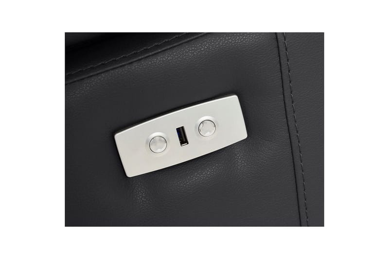 Hörnsoffa 3-sits Rayland Svart, PU, Höger elektrisk vilstol - Svart, PU, Höger elektrisk vilstol - Möbler - Soffa - Biosoffa & reclinersoffa