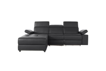 Hörnsoffa 3-sits Rayland Svart, PU, Vänster Elektrisk Fåtölj - Svart, PU, Vänster Elektrisk Fåtölj - Möbler - Soffa - Biosoffa & reclinersoffa