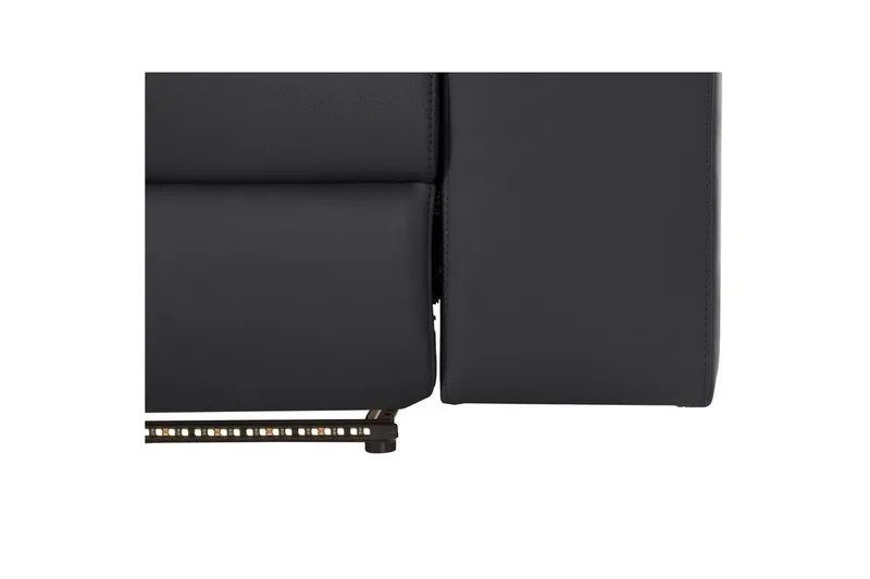 Hörnsoffa 3-sits Rayland Svart, PU, Vänster Manuell Fåtölj - Svart, PU, Vänster Manuell Fåtölj - Möbler - Soffa - Biosoffa & reclinersoffa