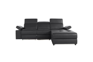 Hörnsoffa 3-sits Rayland Svart, PU, Höger manuell vilstol - Svart, PU, Höger manuell vilstol - Möbler - Soffa - Biosoffa & reclinersoffa