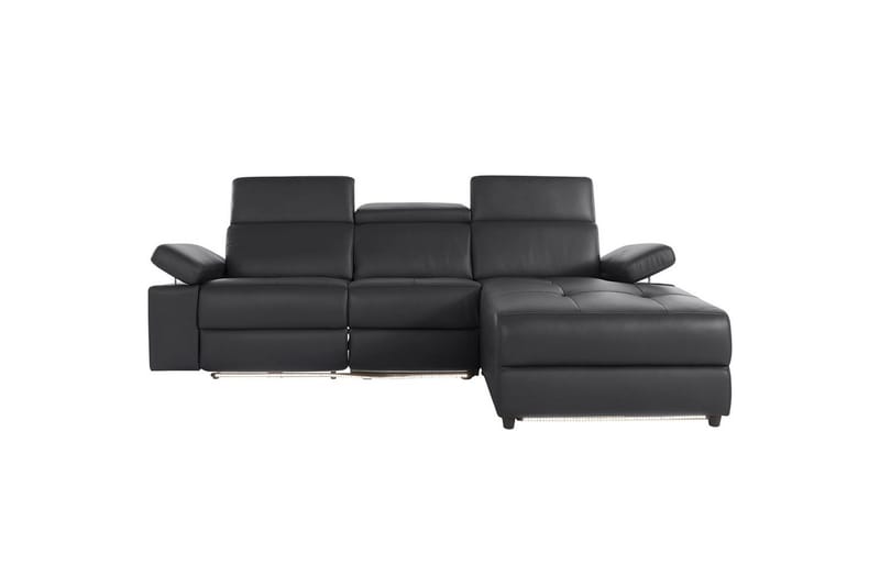 Hörnsoffa 3-sits Rayland Svart, PU, Höger manuell vilstol - Svart, PU, Höger manuell vilstol - Möbler - Soffa - Biosoffa & reclinersoffa