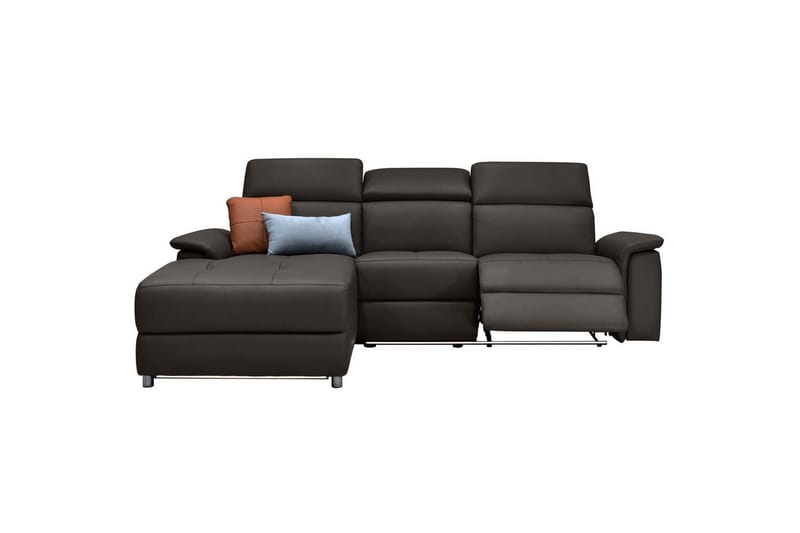 Hörnsoffa 3-sits Pareli Brun, Läder/PU, Vänster Elektrisk Fåtölj - Brun, Läder/PU, Vänster Elektrisk Fåtölj - Möbler - Soffa - Biosoffa & reclinersoffa