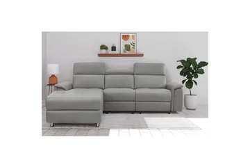 Hörnsoffa 3-sits Pareli Grå, Sunday tyg, Vänster Manuell Fåtölj - Grå, Sunday tyg, Vänster Manuell Fåtölj - Möbler - Soffa - Biosoffa & reclinersoffa