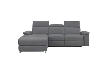 Hörnsoffa 3-sits Pareli Grå, Sand tyg, Vänster Elektrisk Fåtölj - Grå, Sand tyg, Vänster Elektrisk Fåtölj - Möbler - Soffa - Biosoffa & reclinersoffa