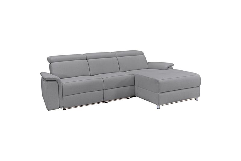 Hörnsoffa 3-sits Pareli Grå, Sand tyg, Vänster Elektrisk Fåtölj, Grå, Sand tyg, Vänster Elektrisk Fåtölj