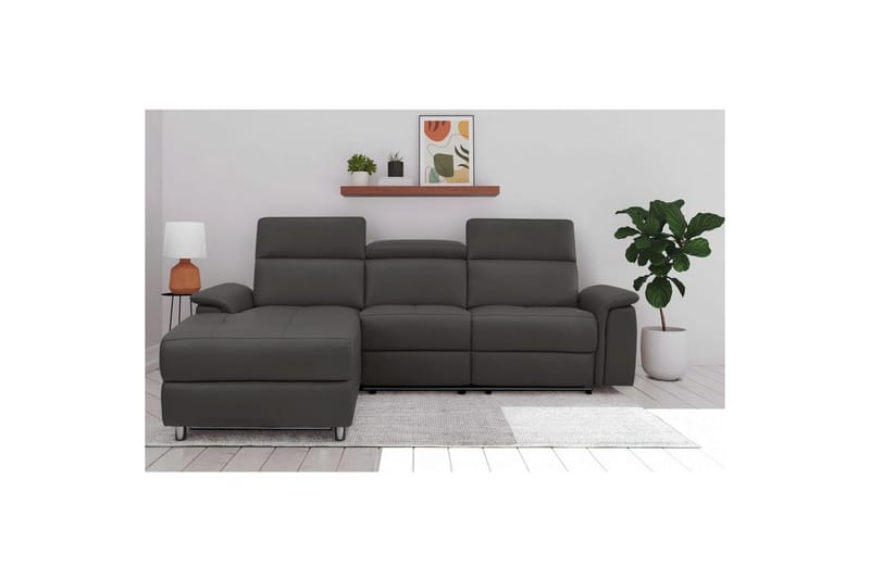 Hörnsoffa 3-sits Pareli Brun, PU, Vänster Elektrisk Fåtölj - Brun, PU, Vänster Elektrisk Fåtölj - Möbler - Soffa - Biosoffa & reclinersoffa
