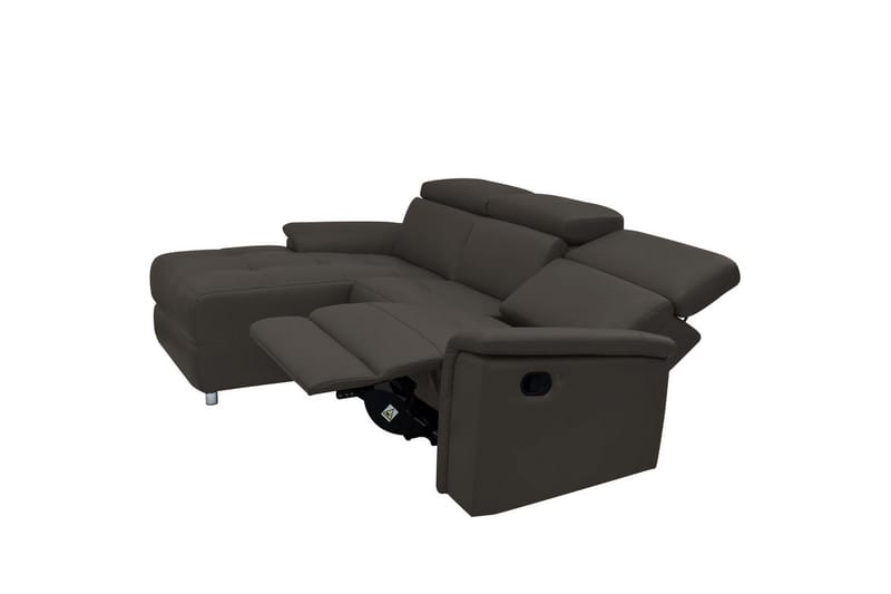 Hörnsoffa 3-sits Pareli Brun, Läder/PU, Vänster Manuell Fåtölj - Brun, Läder/PU, Vänster Manuell Fåtölj - Möbler - Soffa - Biosoffa & reclinersoffa