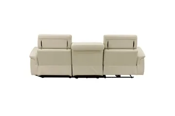 Hörnsoffa 3-sits Pareli Vit, Sand tyg, Höger elektrisk vilstol - Vit, Sand tyg, Höger elektrisk vilstol - Möbler - Soffa - Biosoffa & reclinersoffa