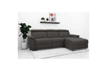Hörnsoffa 3-sits Pareli Brun, PU, Höger elektrisk vilstol - Brun, PU, Höger elektrisk vilstol - Möbler - Soffa - Biosoffa & reclinersoffa