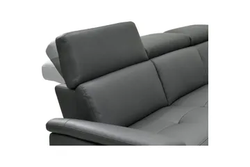 Hörnsoffa 3-sits Pareli Grå, Läder/PU, Höger elektrisk vilstol - Grå, Läder/PU, Höger elektrisk vilstol - Möbler - Soffa - Biosoffa & reclinersoffa