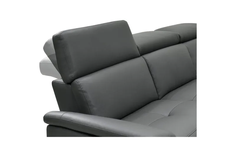 Hörnsoffa 3-sits Pareli Grå, Läder/PU, Höger elektrisk vilstol - Grå, Läder/PU, Höger elektrisk vilstol - Möbler - Soffa - Biosoffa & reclinersoffa