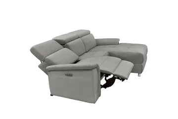 Hörnsoffa 3-sits Pareli Grå, Sunday tyg, Höger elektrisk vilstol - Grå, Sunday tyg, Höger elektrisk vilstol - Möbler - Soffa - Biosoffa & reclinersoffa