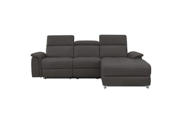 Hörnsoffa 3-sits Pareli Brun, PU, Höger elektrisk vilstol - Brun, PU, Höger elektrisk vilstol - Möbler - Soffa - Biosoffa & reclinersoffa