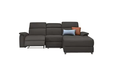 Hörnsoffa 3-sits Pareli Brun, PU, Höger elektrisk vilstol - Brun, PU, Höger elektrisk vilstol - Möbler - Soffa - Biosoffa & reclinersoffa