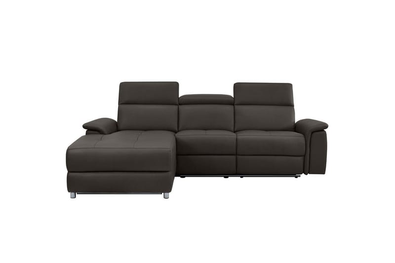 Hörnsoffa 3-sits Pareli Brun, Läder/PU, Vänster Elektrisk Fåtölj - Brun, Läder/PU, Vänster Elektrisk Fåtölj - Möbler - Soffa - Biosoffa & reclinersoffa