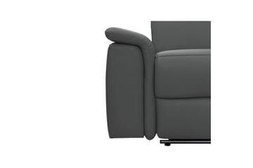 Hörnsoffa 3-sits Pareli Grå, Läder/PU, Höger manuell vilstol - Grå, Läder/PU, Höger manuell vilstol - Möbler - Soffa - Biosoffa & reclinersoffa