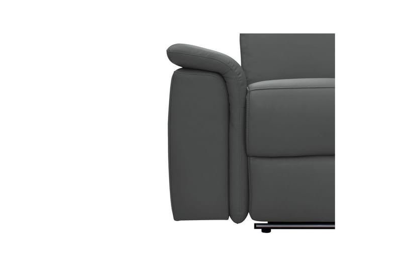 Hörnsoffa 3-sits Pareli Grå, Läder/PU, Höger manuell vilstol - Grå, Läder/PU, Höger manuell vilstol - Möbler - Soffa - Biosoffa & reclinersoffa