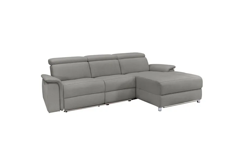 Hörnsoffa 3-sits Pareli Grå, Sunday tyg, Höger manuell vilstol, Grå, Sunday tyg, Höger manuell vilstol