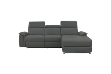 Hörnsoffa 3-sits Pareli Grå, PU, Höger manuell vilstol - Grå, PU, Höger manuell vilstol - Möbler - Soffa - Biosoffa & reclinersoffa