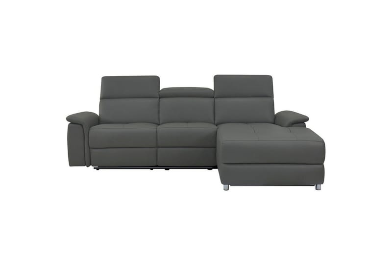 Hörnsoffa 3-sits Pareli Grå, PU, Höger manuell vilstol - Grå, PU, Höger manuell vilstol - Möbler - Soffa - Biosoffa & reclinersoffa