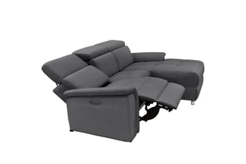 Hörnsoffa 3-sits Pareli Antracit, Sunday tyg, Höger manuell vilstol - Antracit, Sunday tyg, Höger manuell vilstol - Möbler - Soffa - Biosoffa & reclinersoffa