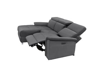 Hörnsoffa 3-sits Pareli Antracit, Sunday tyg, Vänster Manuell Fåtölj - Antracit, Sunday tyg, Vänster Manuell Fåtölj - Möbler - Soffa - Biosoffa & reclinersoffa