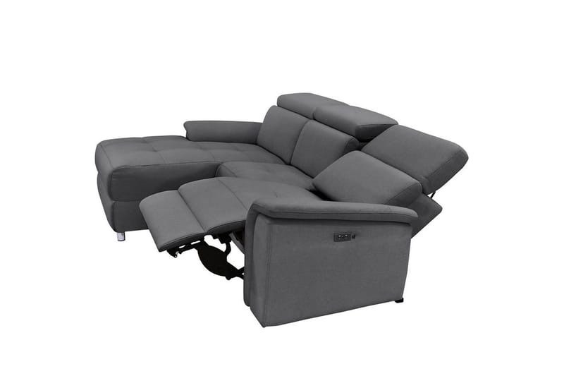 Hörnsoffa 3-sits Pareli Antracit, Sunday tyg, Vänster Manuell Fåtölj - Antracit, Sunday tyg, Vänster Manuell Fåtölj - Möbler - Soffa - Biosoffa & reclinersoffa