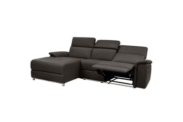 Hörnsoffa 3-sits Pareli Brun, Läder/PU, Vänster Elektrisk Fåtölj - Brun, Läder/PU, Vänster Elektrisk Fåtölj - Möbler - Soffa - Biosoffa & reclinersoffa