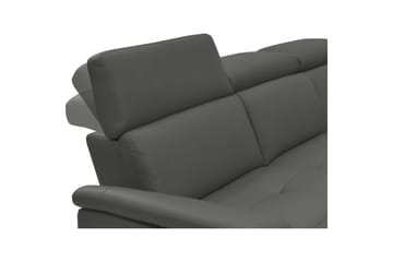 Hörnsoffa 3-sits Pareli Grå, Läder/PU, Höger manuell vilstol - Grå, Läder/PU, Höger manuell vilstol - Möbler - Soffa - Biosoffa & reclinersoffa