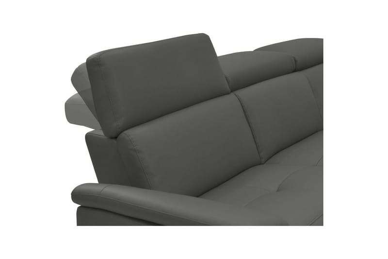 Hörnsoffa 3-sits Pareli Grå, Läder/PU, Höger manuell vilstol - Grå, Läder/PU, Höger manuell vilstol - Möbler - Soffa - Biosoffa & reclinersoffa