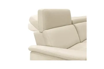 Hörnsoffa 3-sits Pareli Vit, Sand tyg, Höger elektrisk vilstol - Vit, Sand tyg, Höger elektrisk vilstol - Möbler - Soffa - Biosoffa & reclinersoffa