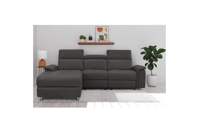 Hörnsoffa 3-sits Pareli Brun, PU, Vänster Elektrisk Fåtölj - Brun, PU, Vänster Elektrisk Fåtölj - Möbler - Soffa - Biosoffa & reclinersoffa