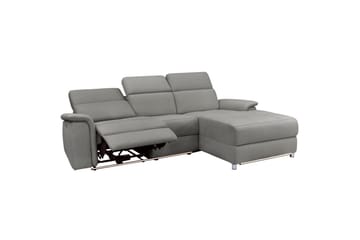 Hörnsoffa 3-sits Pareli Grå, Sunday tyg, Höger manuell vilstol - Grå, Sunday tyg, Höger manuell vilstol - Möbler - Soffa - Biosoffa & reclinersoffa