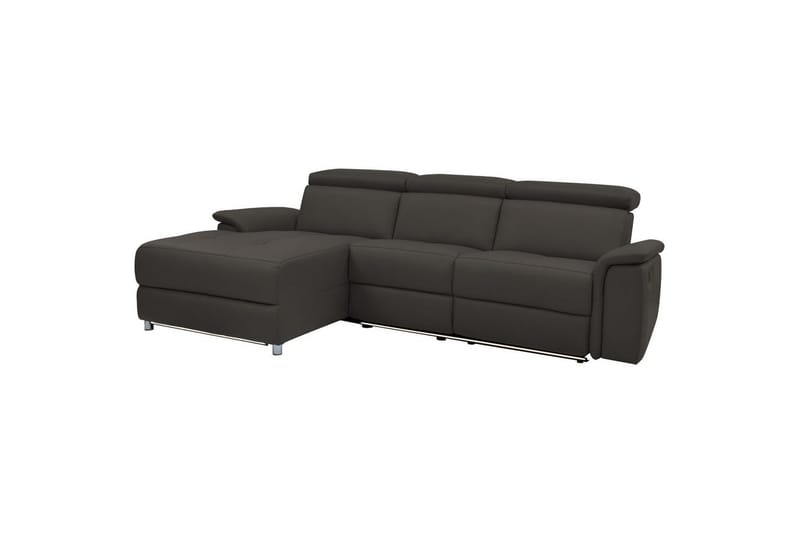 Hörnsoffa 3-sits Pareli Brun, Läder/PU, Vänster Manuell Fåtölj - Brun, Läder/PU, Vänster Manuell Fåtölj - Möbler - Soffa - Biosoffa & reclinersoffa