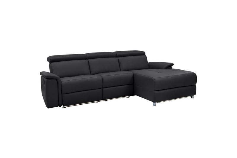Hörnsoffa 3-sits Pareli Svart, Läder/PU, Höger elektrisk vilstol - Svart, Läder/PU, Höger elektrisk vilstol - Möbler - Soffa - Biosoffa & reclinersoffa