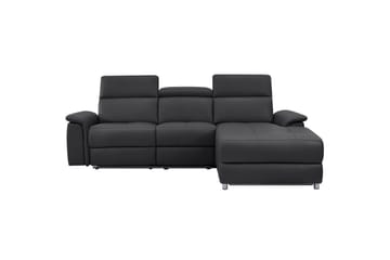 Hörnsoffa 3-sits Pareli Svart, Läder/PU, Höger elektrisk vilstol - Svart, Läder/PU, Höger elektrisk vilstol - Möbler - Soffa - Biosoffa & reclinersoffa