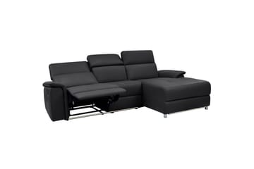 Hörnsoffa 3-sits Pareli Svart, Läder/PU, Höger elektrisk vilstol - Svart, Läder/PU, Höger elektrisk vilstol - Möbler - Soffa - Biosoffa & reclinersoffa