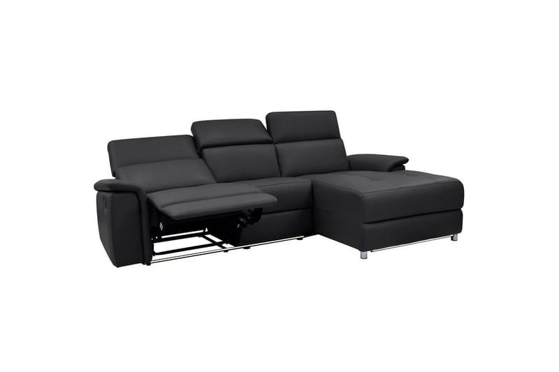 Hörnsoffa 3-sits Pareli Svart, Läder/PU, Höger elektrisk vilstol - Svart, Läder/PU, Höger elektrisk vilstol - Möbler - Soffa - Biosoffa & reclinersoffa