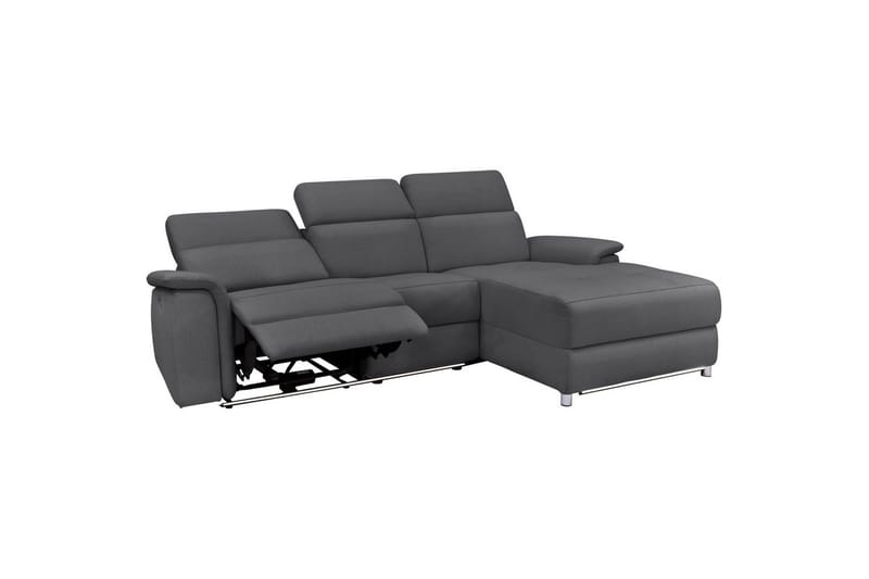 Hörnsoffa 3-sits Pareli Antracit, Sunday tyg, Höger elektrisk vilstol - Antracit, Sunday tyg, Höger elektrisk vilstol - Möbler - Soffa - Biosoffa & reclinersoffa
