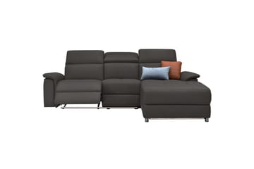 Hörnsoffa 3-sits Pareli Brun, PU, Höger elektrisk vilstol - Brun, PU, Höger elektrisk vilstol - Möbler - Soffa - Biosoffa & reclinersoffa
