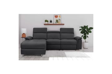 Hörnsoffa 3-sits Pareli Svart, Läder/PU, Vänster Elektrisk Fåtölj - Svart, Läder/PU, Vänster Elektrisk Fåtölj - Möbler - Soffa - Biosoffa & reclinersoffa