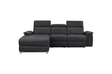 Hörnsoffa 3-sits Pareli Svart, Läder/PU, Vänster Elektrisk Fåtölj - Svart, Läder/PU, Vänster Elektrisk Fåtölj - Möbler - Soffa - Biosoffa & reclinersoffa